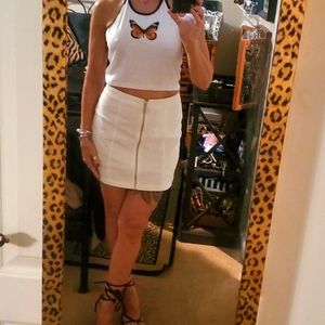 Shein T-Shirt Butterfly Print Halter Size Small